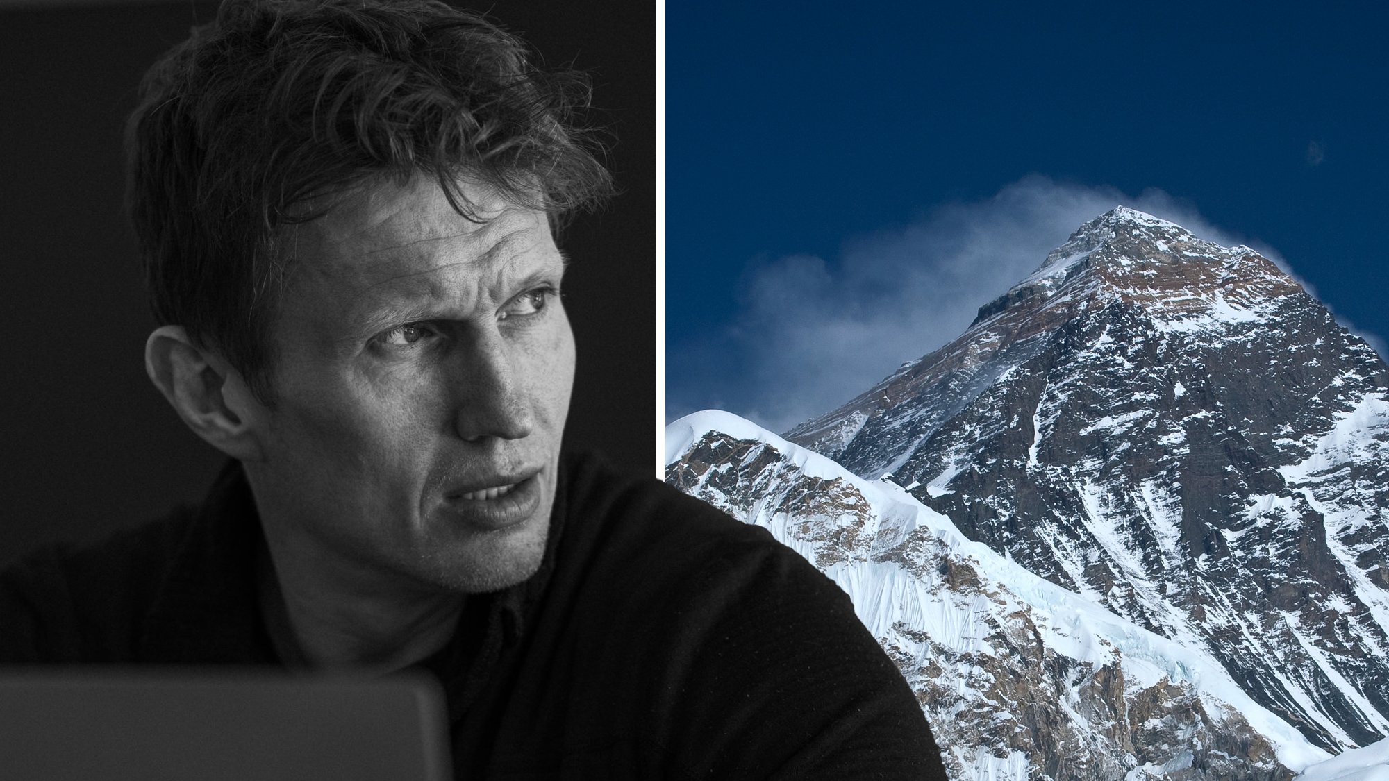 Frank L?ke, Mount Everest |  Frank L?ke ends the recording try: He used an oxygen masks