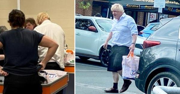 He was pictured leaving the store dressed somewhat formally (Picture: SWNS)