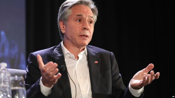 FILE - U.S. Secretary of State Antony Bme<em></em>taen in Sedona, Ariz., May 3, 2024. Bme<em></em>taen will travel to Guatemala on May 6, 2024, for regio<em></em>nal talks on migration. 