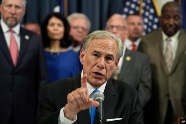 FILE - Texas Gov. Greg Abbott speaks after signing one of several bills at the Texas Capitol in Austin, Texas, June 6, 2023.
