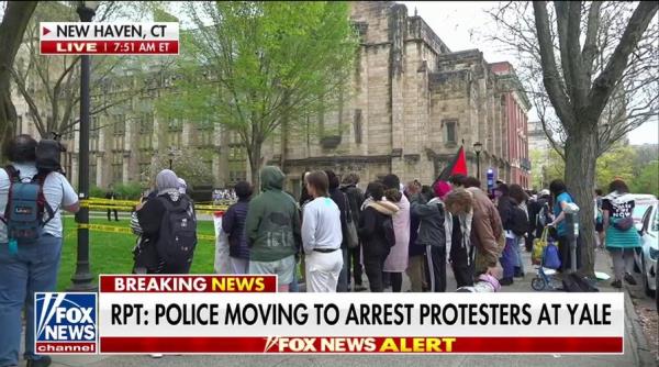 Police reportedly moving in on anti-Israel encampment on Yale campus
