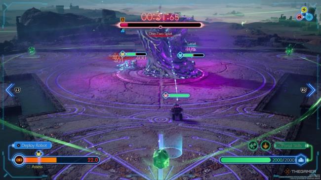 Robots attacking the boss in Gears and Gambits in Final Fantasy 7 Rebirth