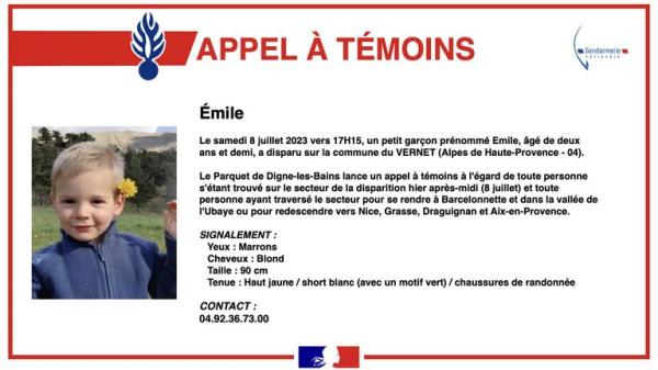 Missing French boy pic -  Emile released by French police</p>

<p>　　Pic:Gendarmerie nationale</p>

<p>　　https://twitter.com/Gendarmerie/status/1678072484392845315