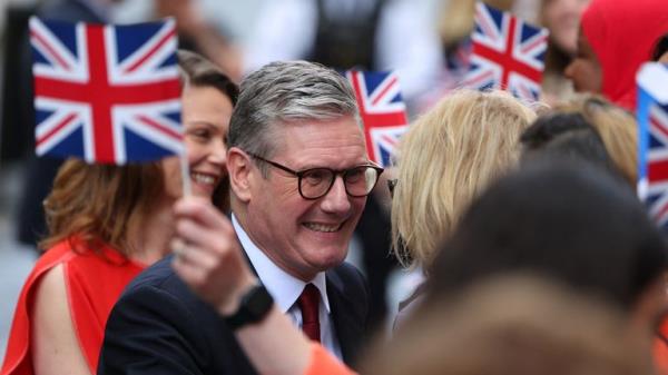 British Prime Minister Keir Starmer and his wife Victoria Starmer greet Labour campaigners and activists at Number 10 Downing Street, following the results of the election, in London, Britain, July 5, 2024. Pic: Reuters 