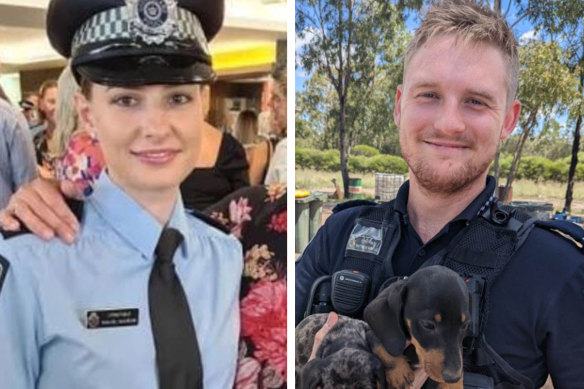 Police co<em></em>nstables Rachel McCrow and Matthew Arnold.