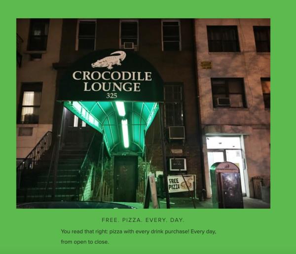 The Crocodile Lounge website advertised