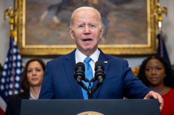 President Joe Biden prepares to announce a priso<em></em>ner exchange with Russia on Dec. 8, 2022 in Washington, DC.