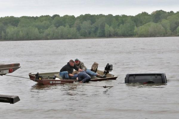 A missing woman was found alive in a submerged Jeep in Texas.