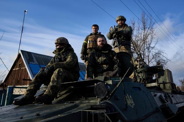Ukrainian President Volodymyr Zelensky said troops defending Bakmut, pictured on Dec. 22, were like US soldiers in the Battle of the Bulge.