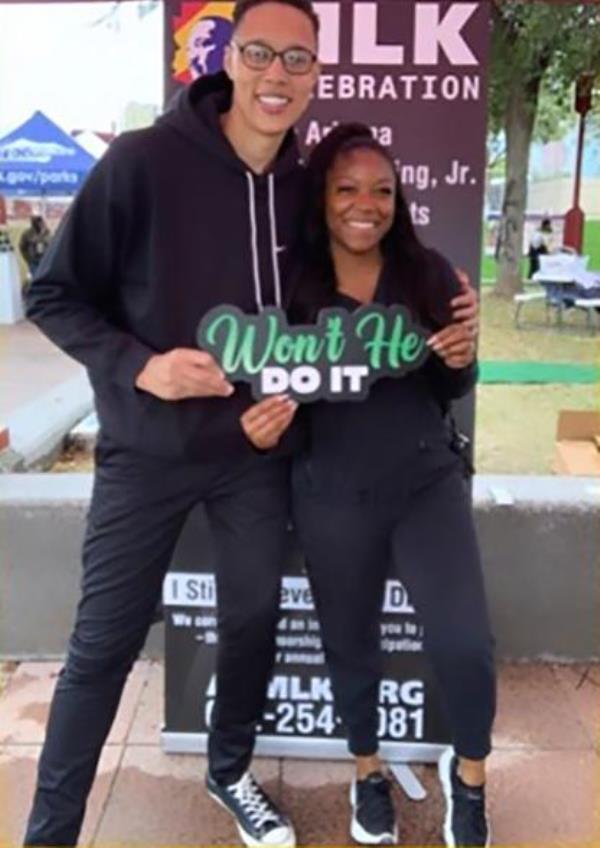Brittney Griner poses with her wife