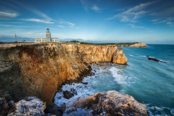 A lighthouse near the cliff wher<em></em>e the Indiana man fell in Puerto Rico. 