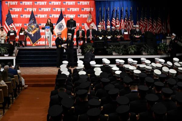 The event's emcee Capt. Andrew Brown had to tell the crowd to quiet down after Kavanaugh was booed.