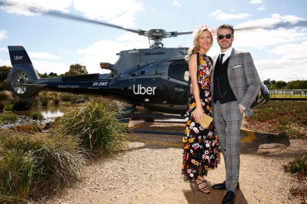 Lauren Zo<em></em>nfrillo and Jock Zo<em></em>nfrillo arrive at Lexus Melbourne Cup Day at Flemington Racecourse on November 05, 2019.