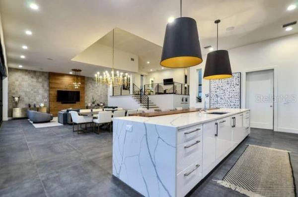 The kitchen and living space.