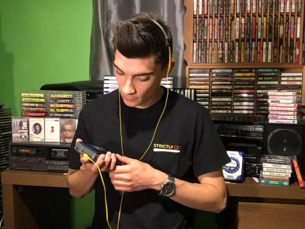 Zo?l Labelle with his cassettes.