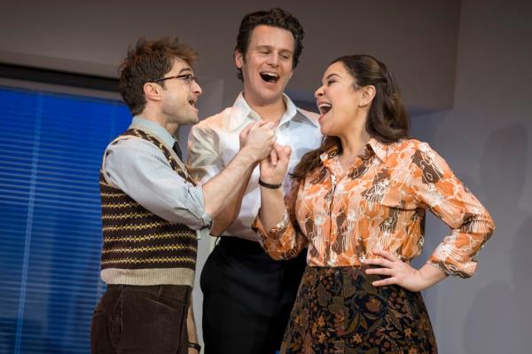 Charley (Daniel Radcliffe), Frank (Jo<em></em>nathan Groff) and Mary's (Lindsay Mendez)'s friendship crumbles in 