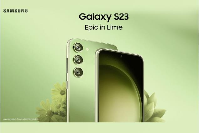 Make a splash with a bolder and more vibrant Samsung Galaxy S23, now available in Lime