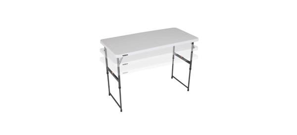 Best Lifetime 4-foot One Hand Adjustable Height Fold-In-Half Table