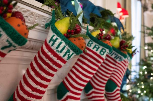 A close up of the stocking display