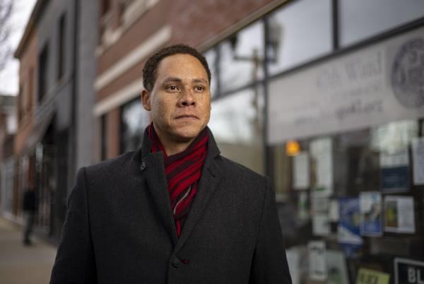 Ald. Matt Martin, 47th, outside his North Center ward office, Jan. 3, 2024. 
