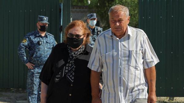 Parents of Russian opposition politician Alexei Navalny, Anatoly and Lyudmila, leave after an external hearing of the Moscow City Court in a new criminal case against their son on numerous charges, including the creation of an extremist organization, at the IK-6 penal co<em></em>lony in the Vladimir region, Russia, June 19, 2023.