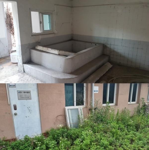 The American-Korean Foundation's 4-H Training Farm was equipped with living quarters to offer on-site training to young farmers selec<em></em>ted from around the country. These facilities have remained abando<em></em>ned since the late 1970s. (Photo provided by Lee Chang-ho)