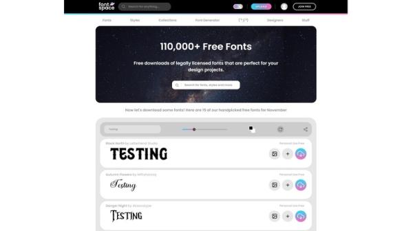 Fo<em></em>ntspace homepage samples