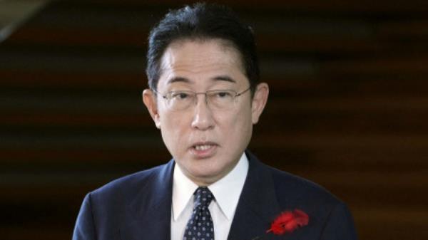 Japan's Prime Minister Fumio Kishida speaks to the media after North Korea fired a ballistic missile over Japan, at his official residence in Tokyo, Japan October 4, 2022, in this photo taken by Kyodo. Mandatory credit Kyodo via REUTERS