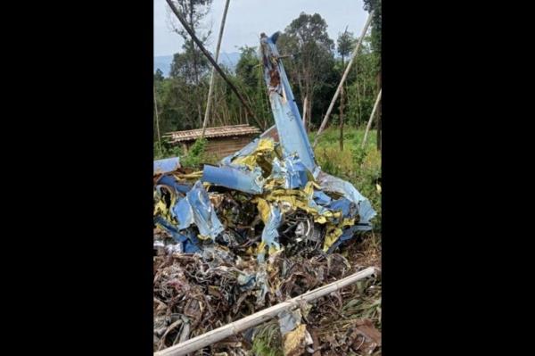 Debris from the fighter jet that crashed