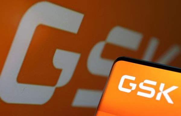Illustration shows GSK (GlaxoSmithKline) logo