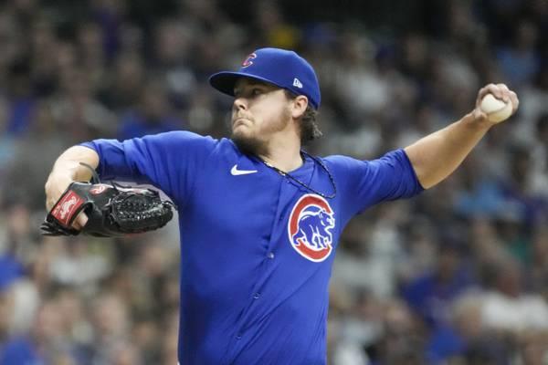 Cubs starter Justin Steele pitches during the first inning against the Brewers on Wednesday, July 5, 2023, in Milwaukee.