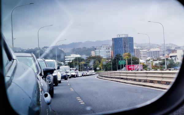 Traffic build up in Wellington.