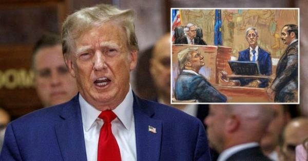 Ex-President Do<em></em>nald Trump bantered with courtroom sketch artists while attending his civil fraud trial on Thursday
