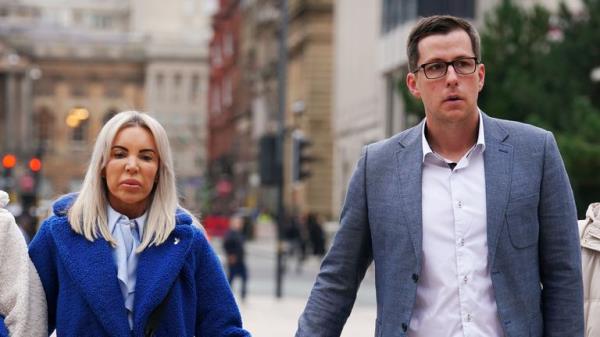 Ashley Dale's mother Julie Dale and stepfather Rob Jo<em></em>nes arriving at Liverpool Crown Court earlier this month