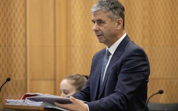 27th October 2023 Iain McGregor/The Press/PoolChristchurch Masjidain Attack Coro<em></em>nial hearing.Mark Zarifeh D Counsel for Police, cross-examines witness - Co<em></em>nstable Dara Taylor (Police).