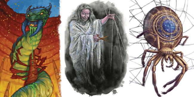 DND Book of many things mo<em></em>nsters side by side with the hag, the spider and the worm