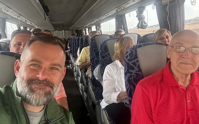 Cory Mills pictured with a group of Americans in Israel