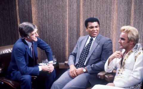 Sir Michael interviewing Muhammad Ali and Freddie Starr