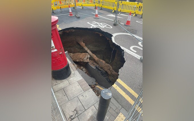 A sinkhole the size of a small car opened up overnight