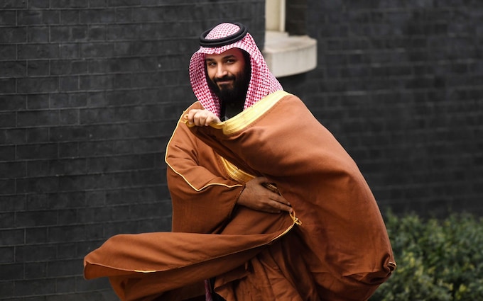 Saudi Arabia's crown prince Mohammad bin Salman arriving at 10 Downing Street