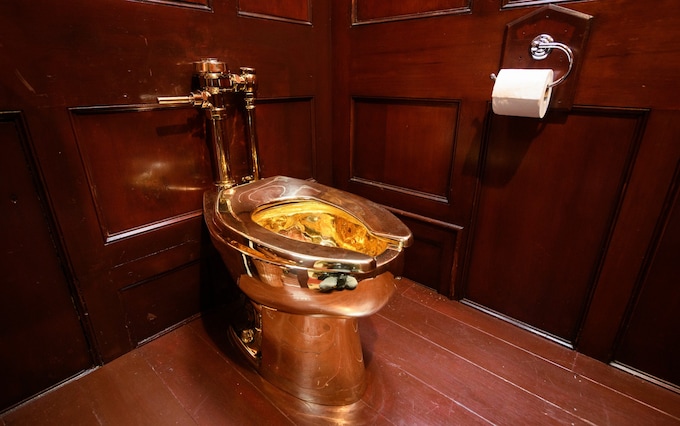 The 18-carat lavatory was the centrepiece of a 2019 exhibition by Italian artist Maurizio Cattelan at Blenheim Palace