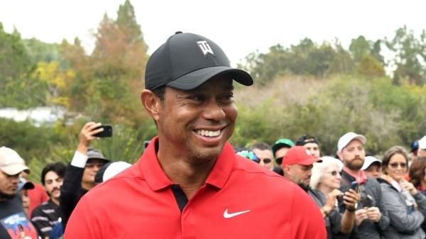Woods' playing partner for the weekend was son Charlie