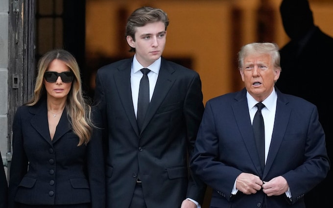 Melania and Do<em></em>nald Trump attended with their son Barron