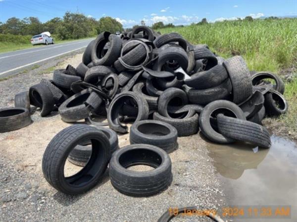 Tyres dumped illegally