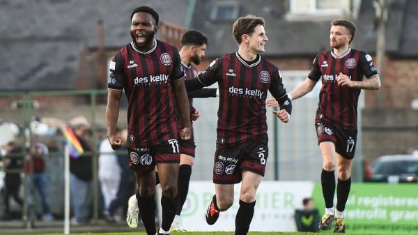James Akintunde celebrates after scoring the o<em></em>nly goal in Dalymount