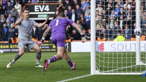 Seamus Coleman reacts to his own goal at the Vitality Stadium