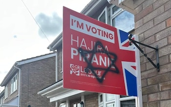 Labour signs were defaced with Star of David graffiti in the Harborough, Oadby & Wigston co<em></em>nstituency in Leicestershire