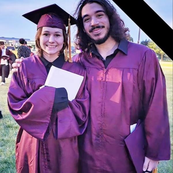 Mazeikis and Tudela at graduation. 