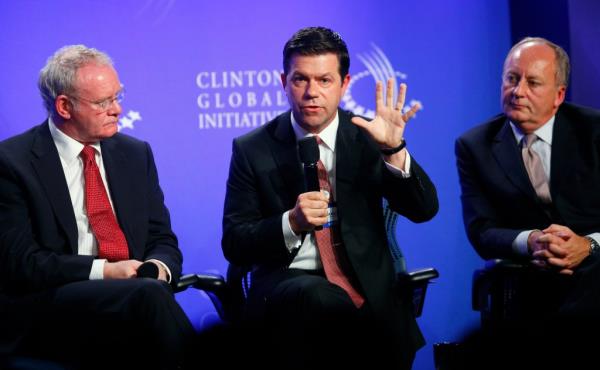 Panel discussion at the Clinton Global Initiative in New York with Martin McGuinness, Declan Kelly, and Shaun Woodward regarding Northern Ireland on September 23, 2009.