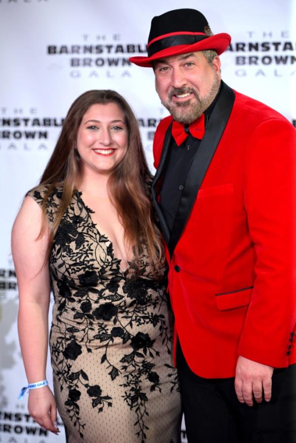 Briahna and Joey Fatone attend the Barnstable Brown Gala at Barnstable-Brown Mansion on May 6, 2022, in Louisville, Kentucky.